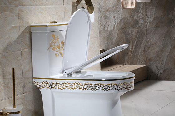 Beli Toilet Single Piece Tekstur Bermotif Emas Garansi 3 Tahun pembuatan online