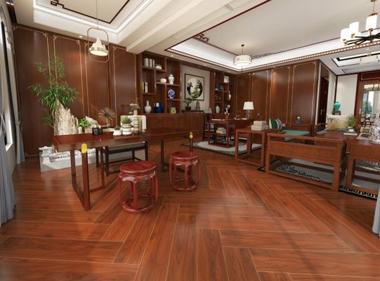 Beli Antibakteri Matt Wall Tile 20x100cm Wood Porcelain Strip Brown Tan Indoor Soft Glazed Floor Tile pembuatan online