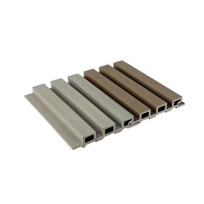 Beli 23x135mm WPC Cladding Panel Wood Plastic Composite Fluted Plank Wall Panel Interior Brown pembuatan online