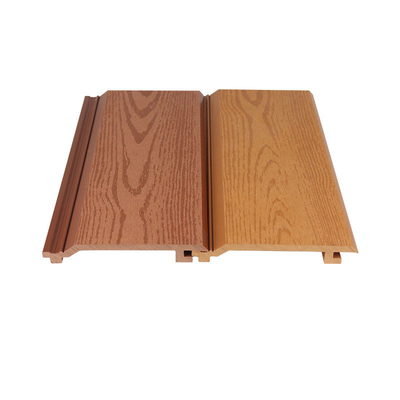 Beli Waterproof 145x20.5mm Kayu Plastik Komposit Panel Cladding Brown WPC Panel Dinding Luar Untuk Taman pembuatan online