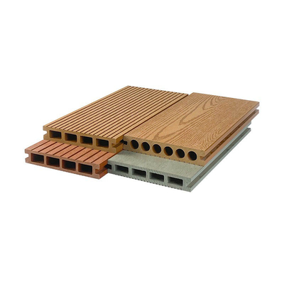 Beli 152x23mm WPC Decking Board Exterior Flooring Panel Untuk Bahan Bangunan Hollow Round Hole Floor Plank pembuatan online