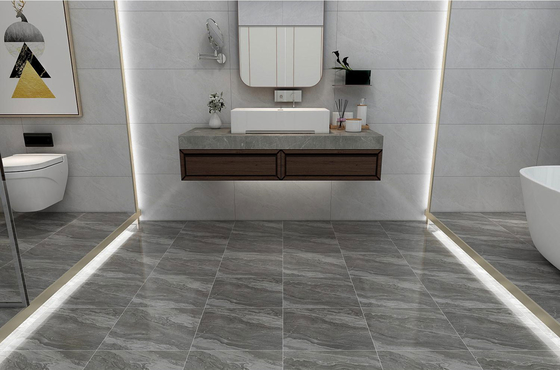Beli Ramah Lingkungan 400x400mm Keramik Genteng Rustik Untuk Kamar Mandi Dan Matt Glazed Gray Marmer Lihat Lantai Genteng Untuk Ruang Tamu pembuatan online
