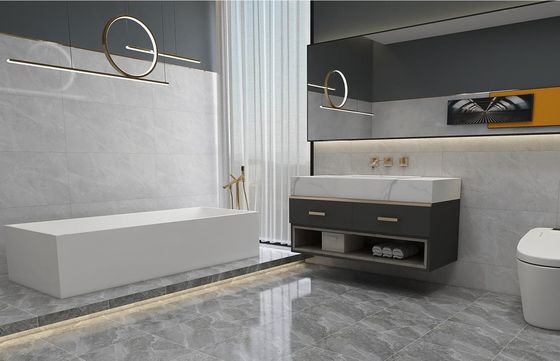 Beli Gray Marble Look Keramik Genteng Rustik 400x400mm Lantai Indoor pembuatan online