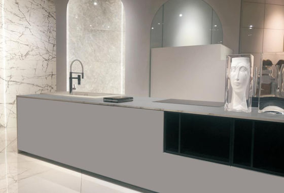 Beli Gray Matt Sintered Stone Slab 800x2600mm Antibakteri Wall Tile pembuatan online
