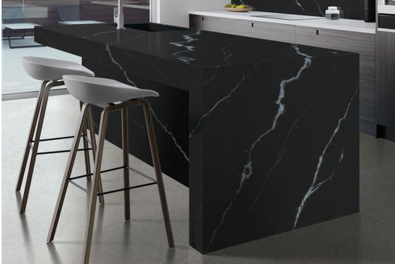 Beli Phantom Black Sintered Stone Slab 800x2600x12mm Permukaan Mat pembuatan online