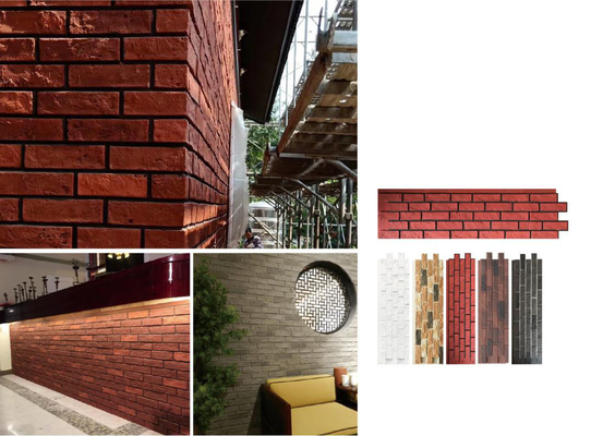 Beli Merah 1160x300x25mm Batu Kultivasi Bata Antique Tile Hias PU Batu Indoor Dan Outdoor pembuatan online