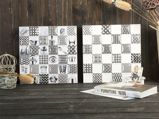 Beli 30x30cm Keramik Encaustic Hitam dan Putih pembuatan online