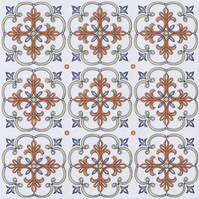 Beli Ubin Keramik Rustik Encaustic Putih dan Merah 20x20cm pembuatan online