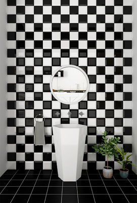 Beli Hitam Putih 152x152mm Genteng Keramik Kaca untuk Kamar Mandi pembuatan online