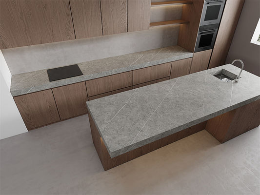 Beli Gray Matte Sintered Stone Slab 1420x2700mm untuk Dinding Hotel pembuatan online