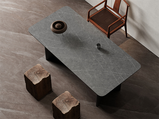 Beli Cahaya abu-abu Mat tahan lama di dalam lantai batu sinter untuk dapur 1420x2700mm pembuatan online