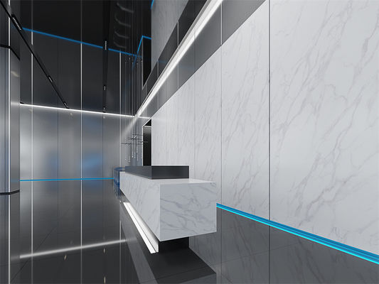 Beli White Matte Sintered Stone Slab 1420x2700mm untuk lantai kantor pembuatan online