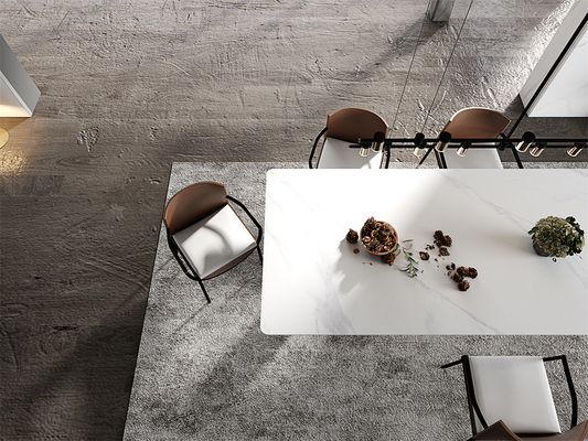 Beli Lantai dalam ruangan 1420x2700mm Porselen Marmer Slabs Untuk Proyek Dan SGS Putih Porselen Modern Sintered Stone Slab Untuk Renovasi pembuatan online