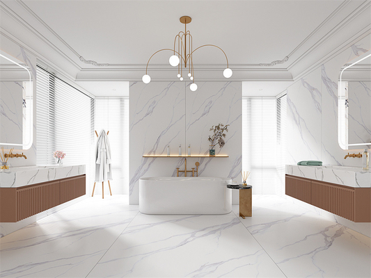 Beli Lembaran Batu Sinter Carrara White Matte 1420x2700mm Grade AAA pembuatan online