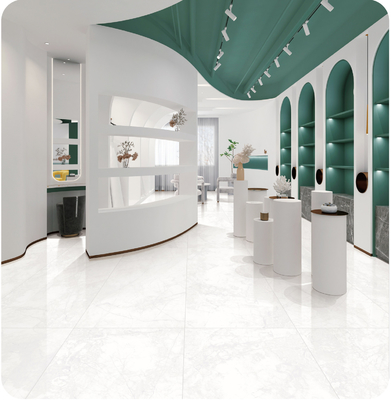 Beli SGS Dekoratif Tile Dan 600x1200mm Putih Interior Lantai Lembut Kaca Porselen Tile Untuk Desain pembuatan online