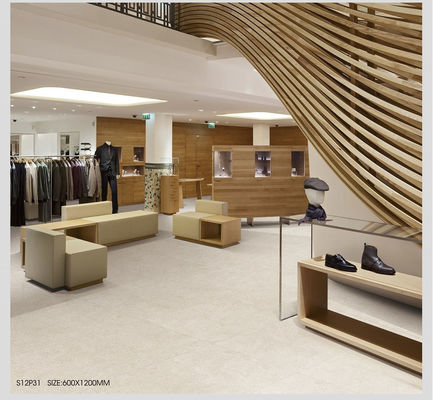 Beli Ubin Lantai Dalam Ruangan Porselen Glasir Lembut Abu-abu Grade AAA 750x1500mm pembuatan online