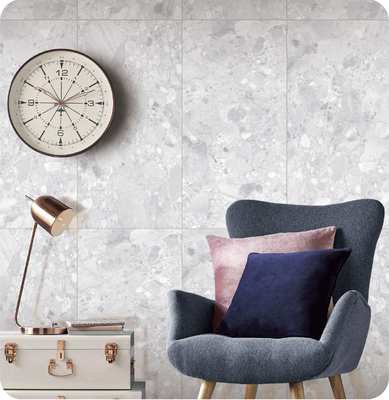 Beli Lantai interior abu-abu terang 750x1500mm ISO9001 ubin dan tahan aus Terrazzo wajah bayi porselen ubin untuk kamar mandi dan bangunan pembuatan online
