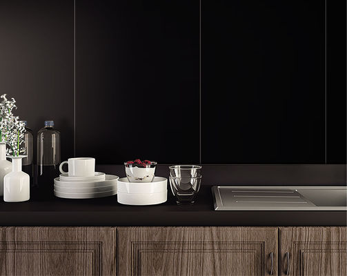 Beli Ubin Dinding Porselen Glasir Hitam 600x1200mm Dalam Ruangan Grade AAA pembuatan online