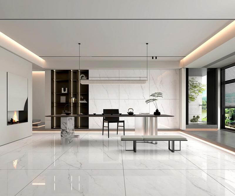 Beli 1200x1200x9mm tahan lama antik dan gading dinding dalam ruangan berlapis kaca yang dipoles untuk renovasi dan bangunan pembuatan online