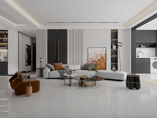 Beli Grey 800x800mm Polished Kaca Porselen Jubin untuk ruang tamu pembuatan online