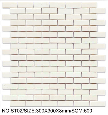 Beli Elegant Putih 300x300mm Natural Stone Mosaic Untuk Hotel dan Bangunan pembuatan online