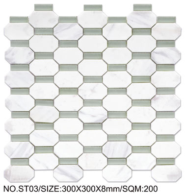 Beli Mosaik Batu Alam Firebrick White 300x300mm Untuk Pembangunan Kembali dan Kolam Renang pembuatan online