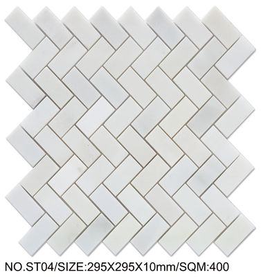 Beli Mosaik Kolam Renang Batu Alam Antibakteri Putih 295x295mm untuk Vila pembuatan online