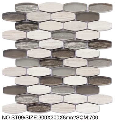 Beli Mosaik Batu Alam 300x300mm Beige dan Abu-abu yang Menakjubkan Untuk Renovasi dan Proyek pembuatan online