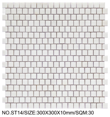 Beli Mosaik Batu Alam 300x300mm Putih Elegan Untuk Renovasi dan Ruang Tamu pembuatan online