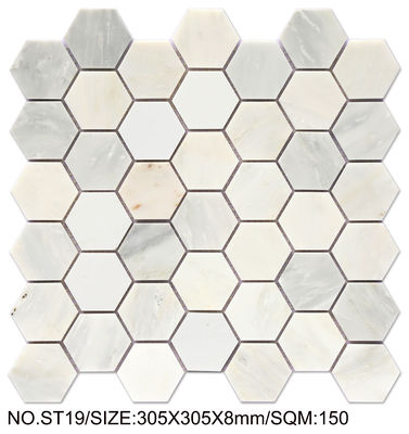 Beli Mosaik Batu Alam Hexagon 300x300mm Tahan Noda Untuk Proyek Dan Hotel pembuatan online