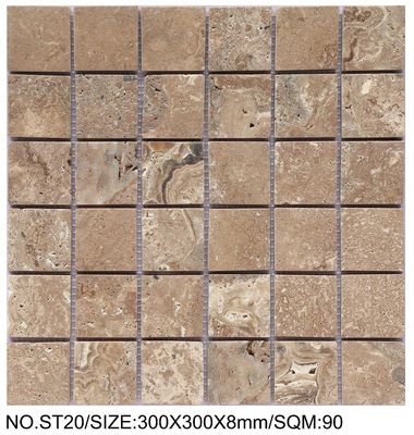 Beli Anti-slip Square Brown 300x300mm Natural Stone Mosaic Untuk ruang tamu dan kamar tidur pembuatan online