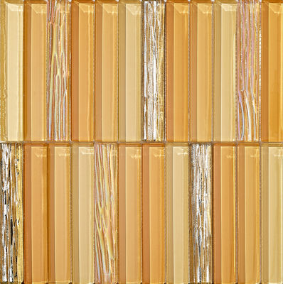 Beli Ketahanan Goresan Dan Waterproof Kuning 300x300mm Mosaik Kaca Dinding Untuk Kamar Mandi Dan Kantor pembuatan online