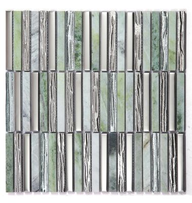 Beli Hijau Bergaya 282x294mm Dinding Interior Mosaik Batu Alam Untuk Kamar Tidur dan Kolam Renang pembuatan online
