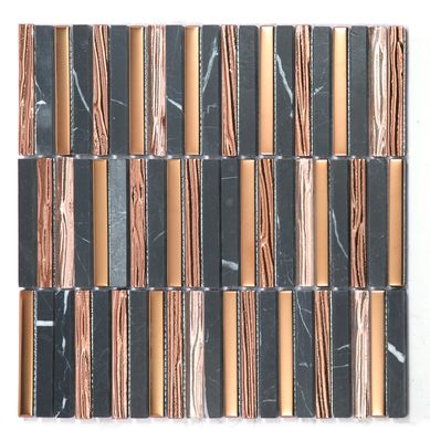 Beli Mosaik Batu Alam Dinding Interior 282x294mm Tahan Lama Untuk Kantor dan Ruang Tamu pembuatan online
