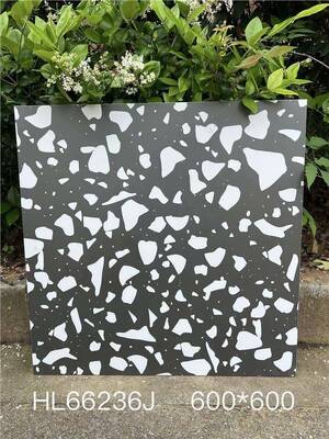 Beli Kelas AAA Dan Anti-Slip Hitam 600x600mm Lantai Indoor Terrazzo Keramik Peti Untuk Kantor pembuatan online