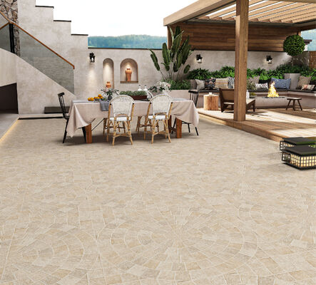 Beli Ubin Keramik Paving Matt Retro Tahan Aus Kuning Muda 600X600Mm Ubin Dalam Ruangan Tebal 12Mm untuk Balkon pembuatan online