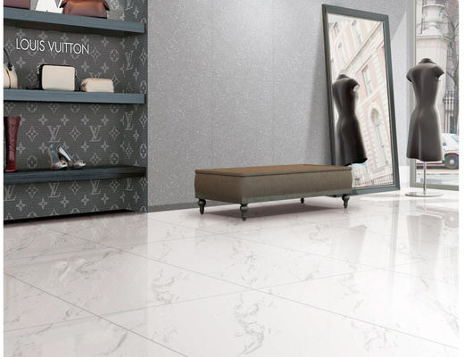 Beli 9.8mm Tebal 600x600mm Seluruh Tubuh Ubin Porselen Lantai Carrara White Matt Marble pembuatan online