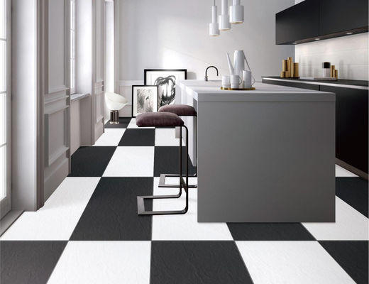 Beli PRIMERA 9.5mm Ubin Porselen Seluruh Tubuh Matt Kasar Lantai Hitam Putih 600x600mm pembuatan online