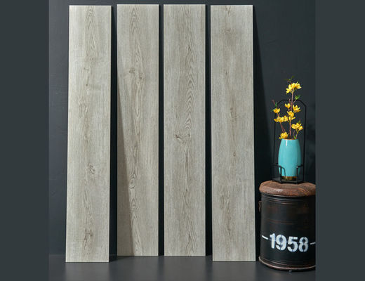 Beli 25x150cm 4Pcs Ubin Porselen Kayu Bahan Bangunan Mengkilap Dipoles 9.5mm pembuatan online