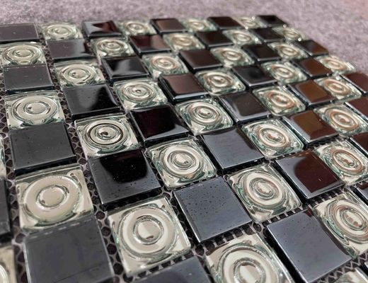 Beli Ubin Lantai Hitam Putih Dipoles Warna-warni, Ubin Mosaik Kaca Daur Ulang Elektroplating 1,36kgs pembuatan online