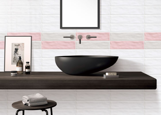 Beli 3''X12'' Ripple Surface Kamar Mandi Dinding Ubin Merah Muda Putih Hijau pembuatan online