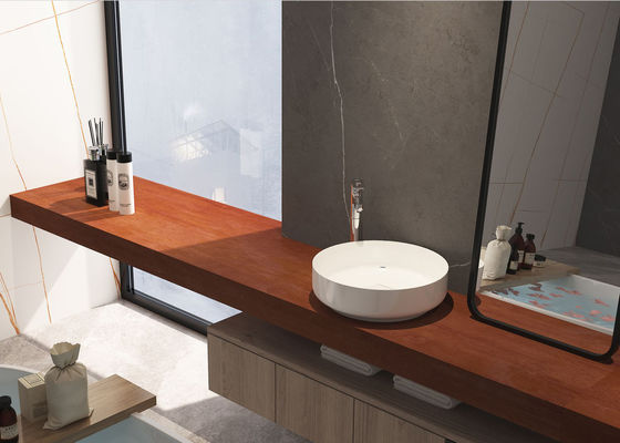 Beli Tembaga Merah Kabinet Permukaan Sintered Stone Slabs Untuk Kamar Mandi pembuatan online