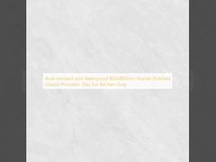 Ketahanan asam dan tahan air 800x800mm Marmer Polished Kaca Porselen Tiles Untuk Dapur Abu-abu