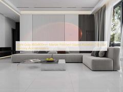 Cahaya abu-abu 800x800mm Marmer Polished Kaca Porselen Tiles Untuk Balkon tahan asam