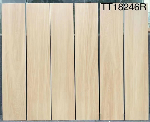 8x40'inch Abu-abu Dinding Interior Di Luar Lantai Kayu Ubin Keramik untuk Proyek Balkon Foyer Lembut Porselen Mengkilap Strip