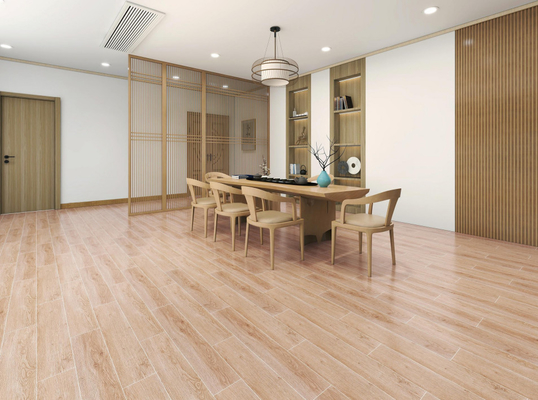 Ubin Porselen Kayu Khaki 15x90cm Permukaan Matt untuk Lantai Dinding