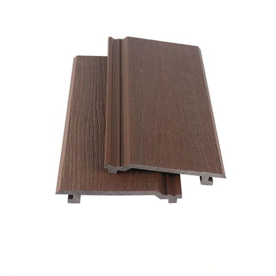 Panel dinding WPC coklat yang ramah lingkungan 145x20.5mm dan papan dinding luar komposit plastik kayu untuk bangunan