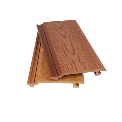 Waterproof WPC luar Panel dinding 145x20.5mm Kayu Plastik Komposit Flat Board Untuk Dekorasi