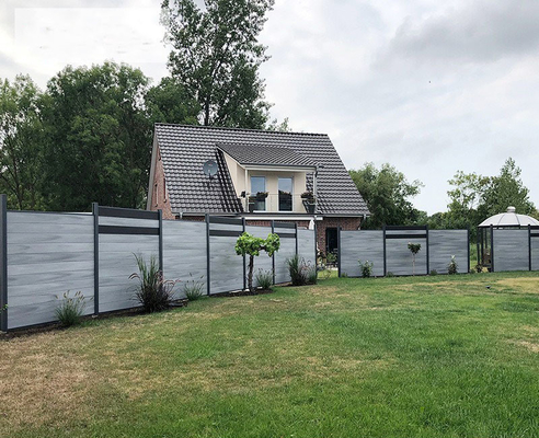 Grey WPC Cladding Panel Exterior Wall Fence 24x170mm Interlocking House School Decoration