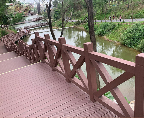 SGS WPC Fence Panel Pagar Pelindung 2000x1200mm Papan Luar Untuk Teknik Taman